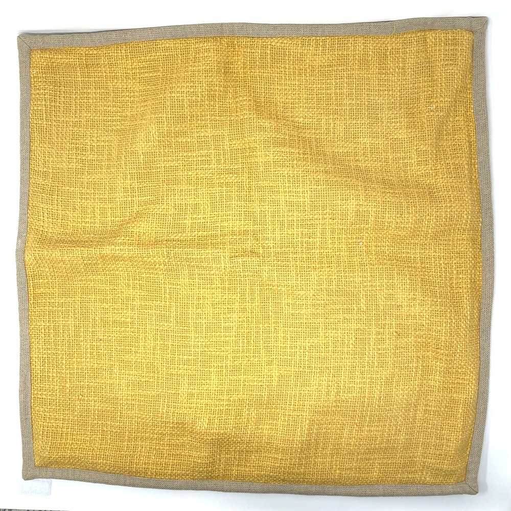 Pottery Barn 20 x 20 Throw Pillow Cover Gold Yellow 100% Cotton Woven Set Of 2